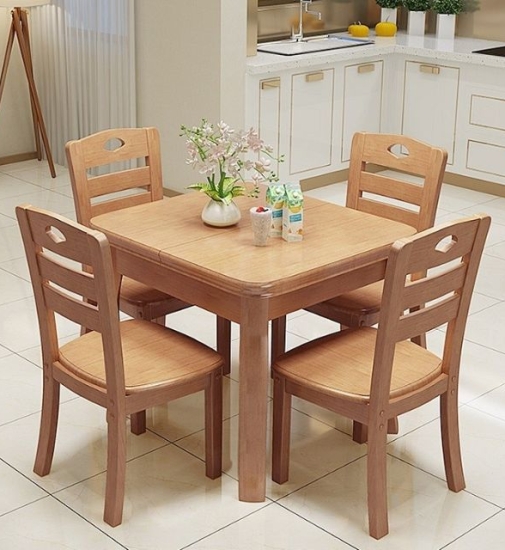 Bộ Bàn Ăn Gỗ Tự Nhiên 4 Ghế