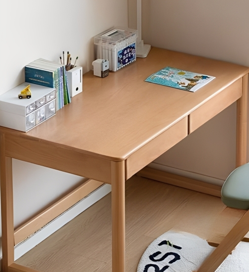 Bàn gỗ học sinh 2 ngăn kéo thiết kế đơn giản